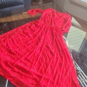 Wedtrend. Elegant Red Lace(stretch Lace) Dress Large